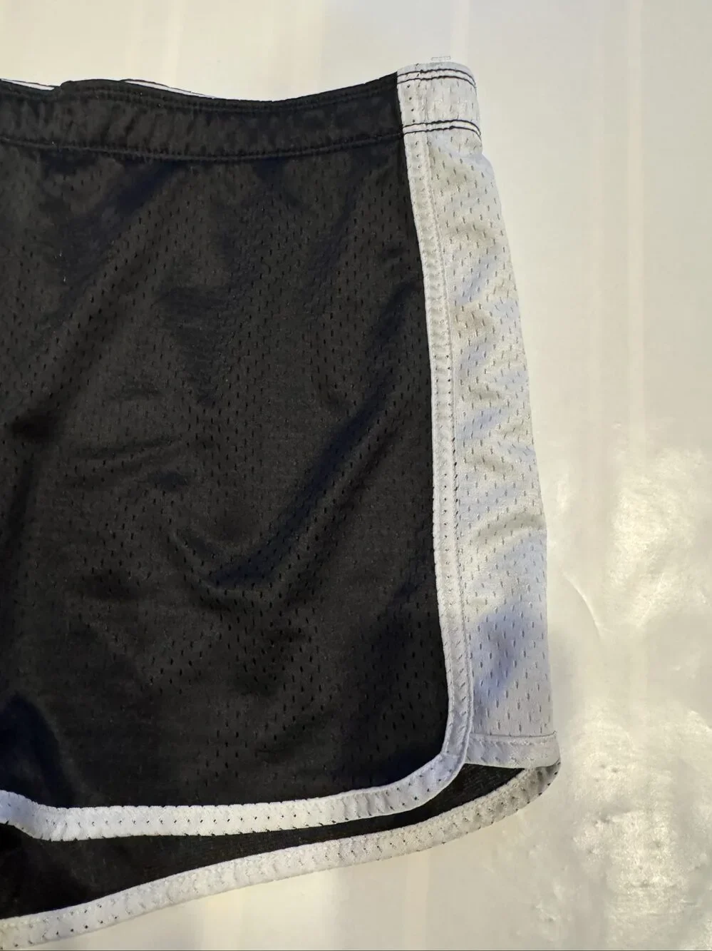 Girl’s Justice Mesh Athletic Shorts – Black/White – Size 14